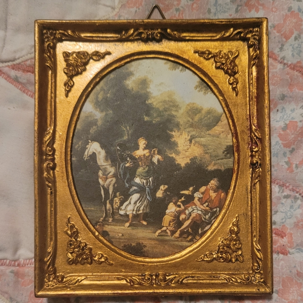 Vintage print with plastic frame
